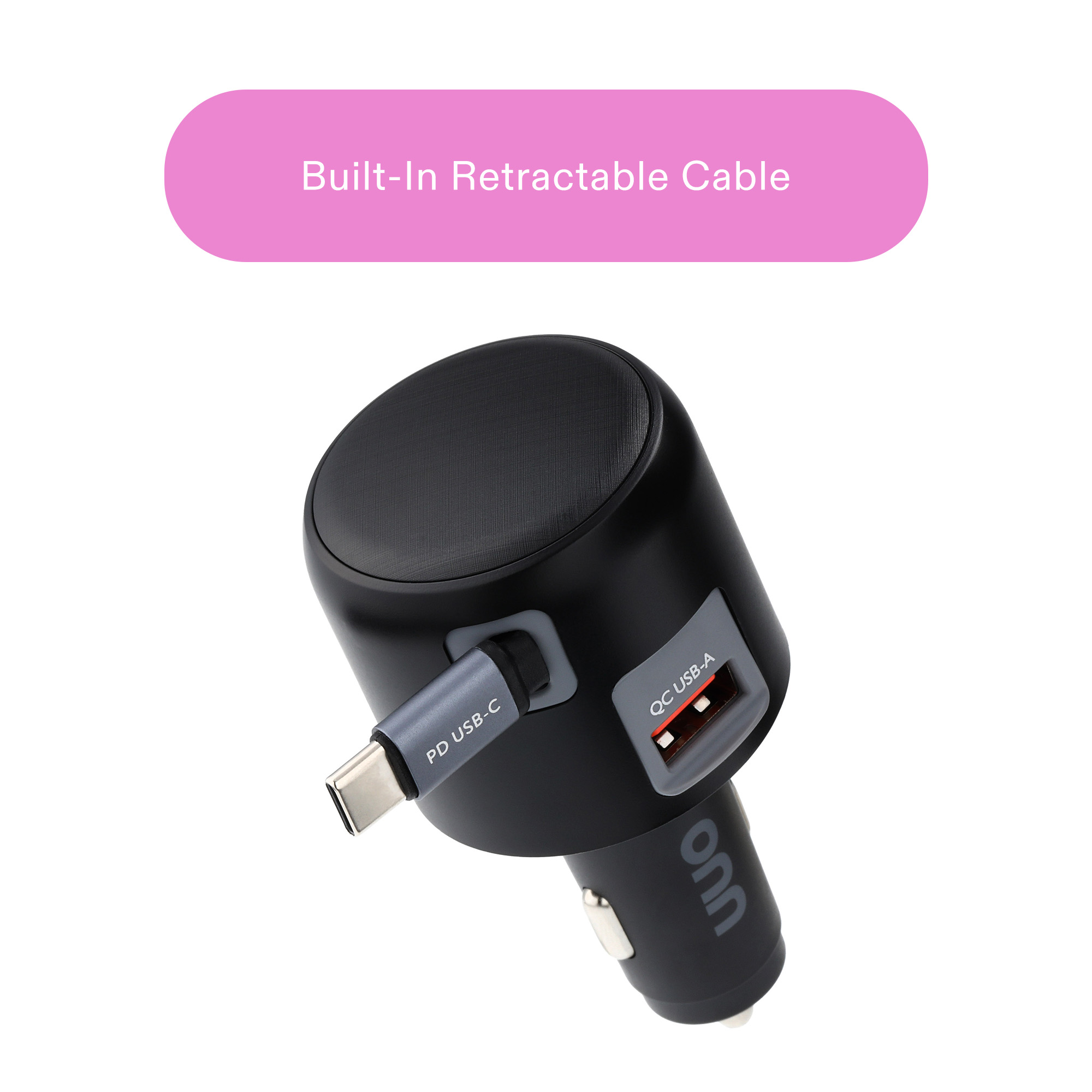 Onn 2-in-1 Fast Charge USB-C Car Charger photo 3