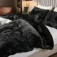 thumbnail image 2 of Luxury Fuzzy Duvet Cover Set Queen Size Fluffy Comforter Cover Set for Queen Bed 2 Pieces Shaggy and Plush Soft Bedding Duvet Covers (Tie Dye Black, Queen), 2 of 15
