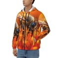 thumbnail image 3 of Honeii Honeybee On Vibrant Flower Print Hoodies for Men, Pullover & Full Zip, Breathable Zip up Hoodie, Sweatshirt-Medium, 3 of 5