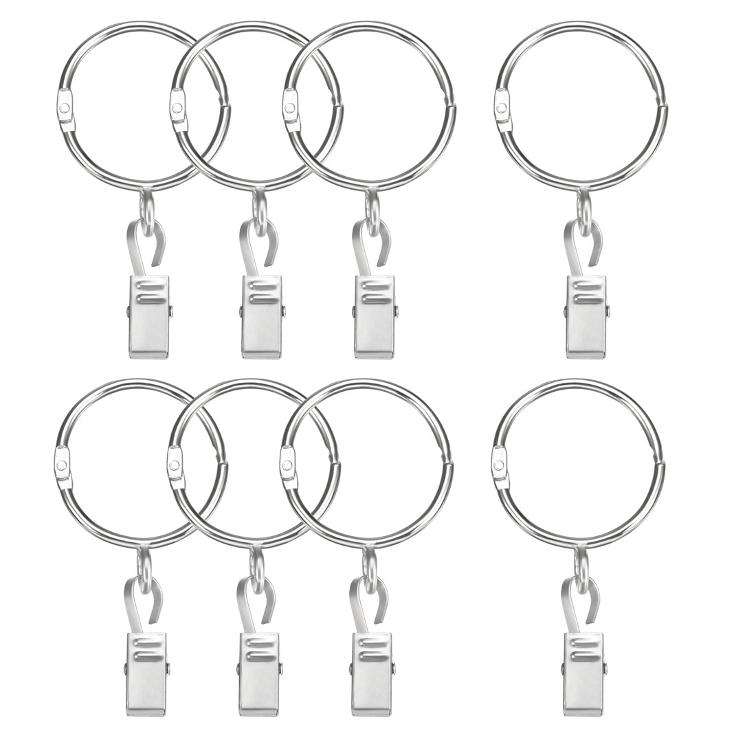 8 Pack Curtain Clips Rings Drapery Shower Ring w Clips 1.93" Interior
