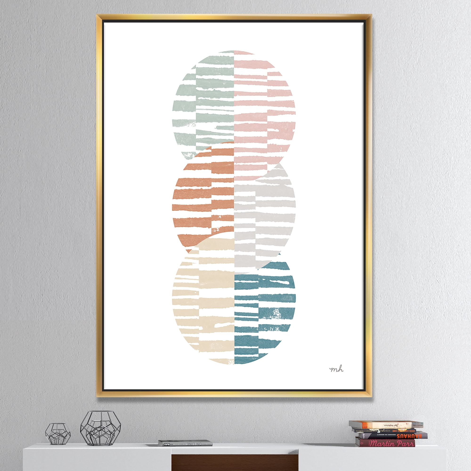 Designart ' Watercolor Geometric Triangle I ' Transitional Framed Canvas