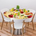 thumbnail image 2 of muroi Food Cherry Round Elastic Tablecloth Outdoor Table Cloth Fitted Tables Cover for Picnic Patio Dining Party Indoor 45" - 56", 2 of 6