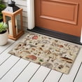 thumbnail image 4 of 2x3 Ft Entryway Area Rug, Mushroom Kitchen Rug Runner Washable Floor Mat, Pastoral Summer Botanical Watercolor Rustic Non Slip Indoor Door Mat Throw Carpet for Bathroom Living Room Bedroom, 4 of 8