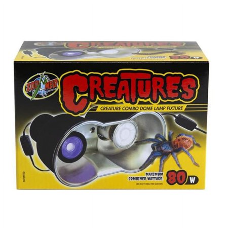 UPC: 0097612008364 | Zoo Med Creatures Combo Dome Lamp Fixture  Black  1 Each