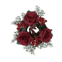 Candle Wreaths Rings Artificial Greenery PP Material Seasonal Decor for Christmas Wedding Birthday Table
