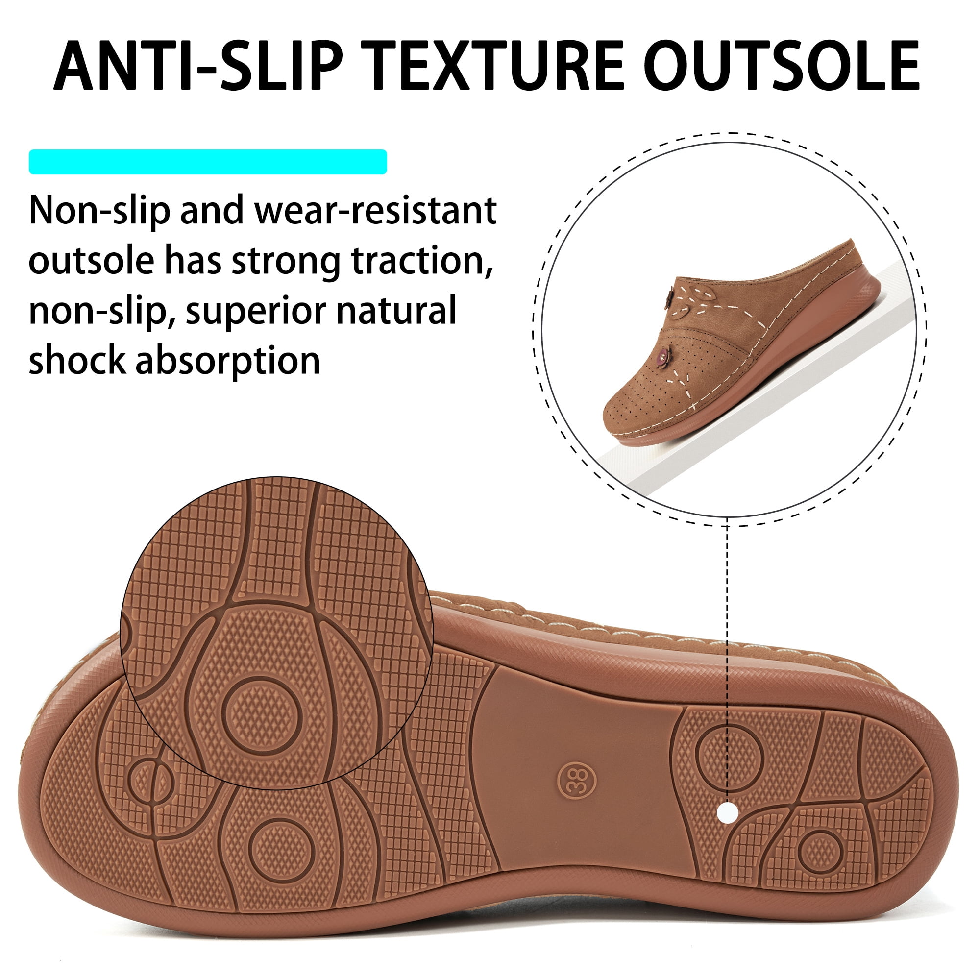 Womens Mules & Clogs Comfort Slip On Sandal Shoes Closed Toe Sandals for Women