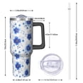 thumbnail image 2 of 40oz Pioneer Flower Floral Print Pattern Insulated Tumbler with Handle, BPA-Free Leak Proof Lid and Straws, Double Wall Vacuum, Hot 12h/Cold 34h, 2 of 6