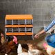 thumbnail image 4 of 8 - hole metal chicken nesting boxes con legs, 2 mounting options para egg laying, roll - away egg feature, grande holes para ventilation, y easy to clean, 4 of 5