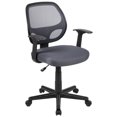 thumbnail image 1 of Flash Fundamentals Mid-Back Gray Mesh Swivel Ergonomic Task Office Chair with Arms, BIFMA Certified, 1 of 9