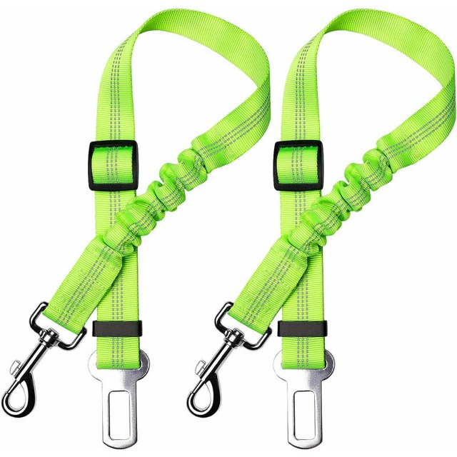 Paquete de 2 cinturones de seguridad para perros para automóvil, con absorción de impactos y ajustables