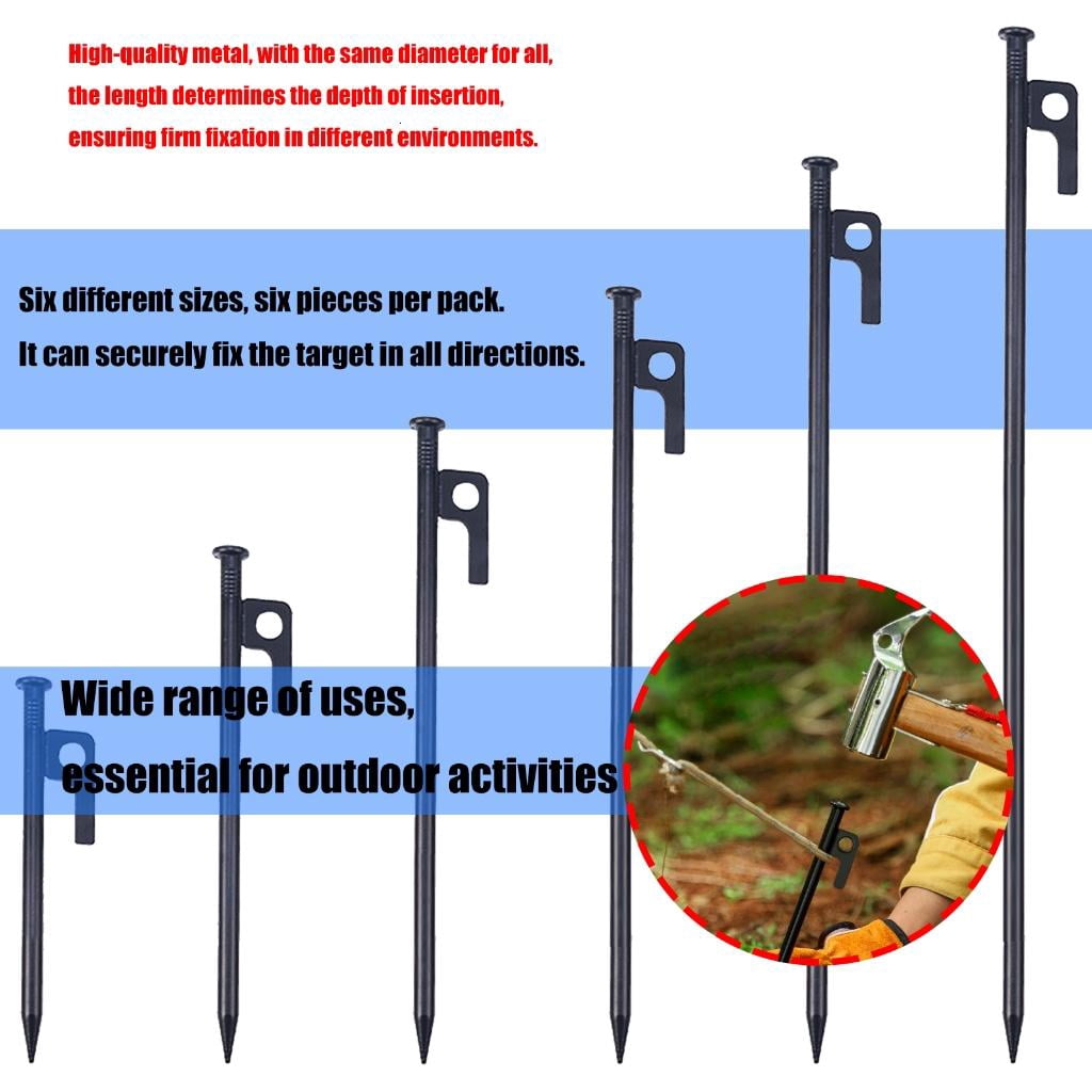 Yihuala Rustproofed Steel Tent Pegs Heavy Type Ground Anchors for Outdoor Camping Beach Backpacking Secure Stability
