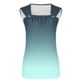thumbnail image 5 of AherBiu Tank Tops for Women Square Neck Wide Strap Gradient Color Sleeveeless Summer Top Tees Shirts, 5 of 5