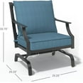thumbnail image 4 of Grand Patio Outdoor Seating Chair Set of 2, Stationary Adult Rocker, Metal, Peacock Blue, 4 of 6
