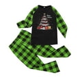 thumbnail image 3 of Aofany Family Matching Christmas Pajamas Set, Christmas Tree&Letter Print Long-Sleeved T shirt Tops + Plaid Trousers Holiday Sleepwear Outfits for Family Member, 3 of 3