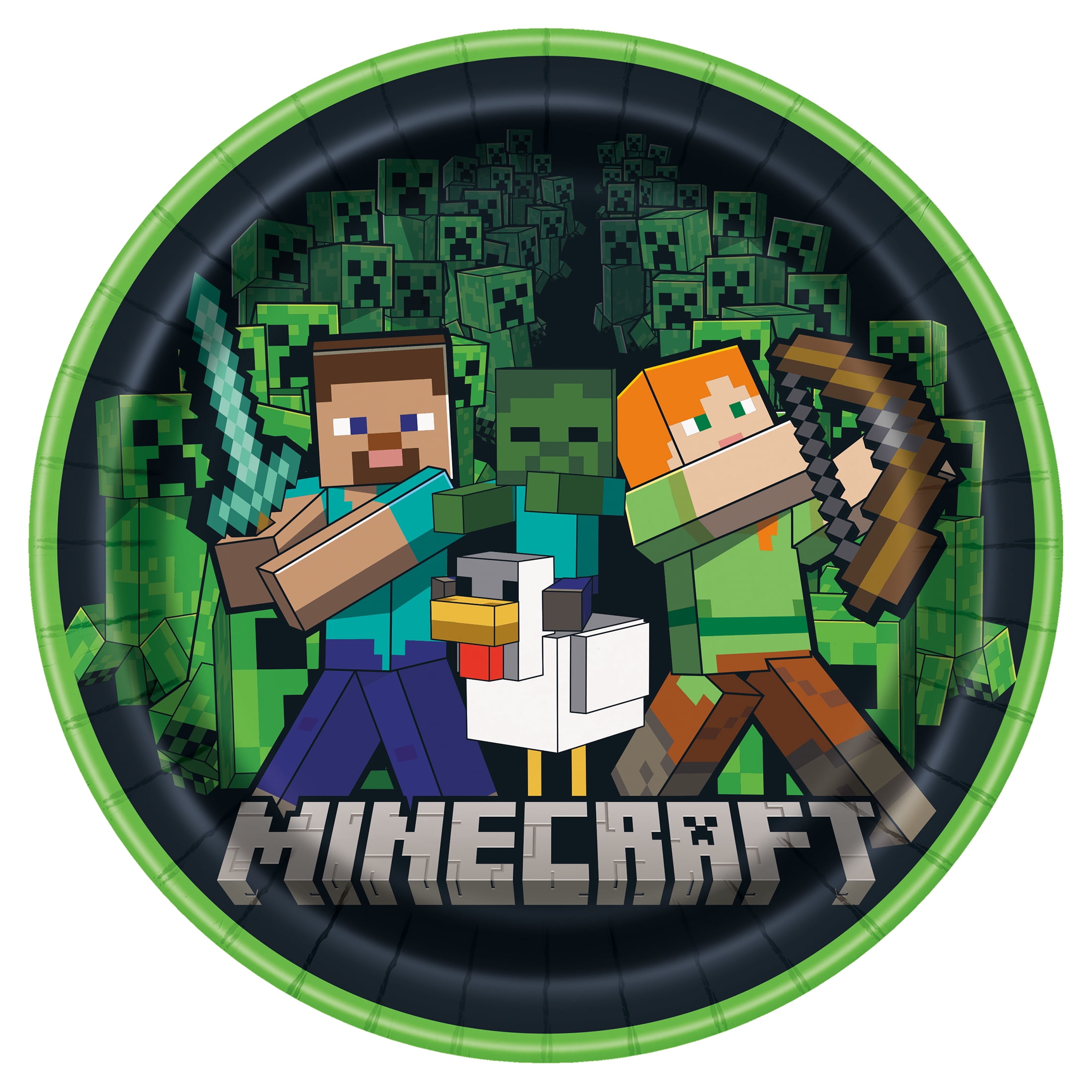 Minecraft 8 Count 8.5IN Multicolor Dinner Paper Plates