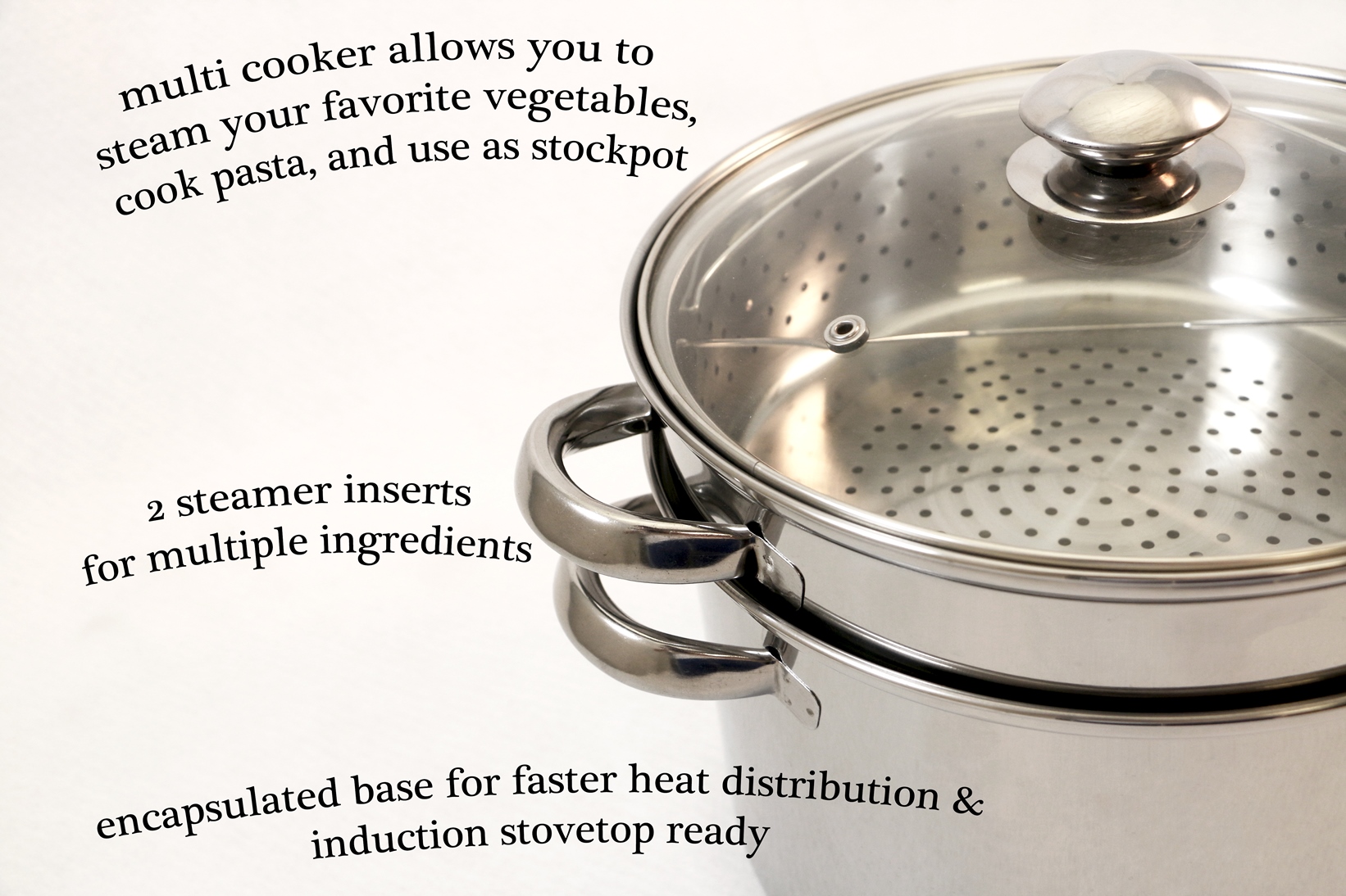 Cookpro Steel Pasta Cooker 12Qt 4Pc Encapsulated Base - image 2 of 4