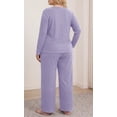 thumbnail image 4 of Daystry Womens Plus Size Pajama Sets 2 Piece Fall Winter Button Down Long Sleeve Pants with Pockets for Lounge Sleepwear, 4 of 8