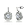 Gem Stone King Rhodium Plated Dangle Earrings Set Set with Moissanite (2.72 Cttw)