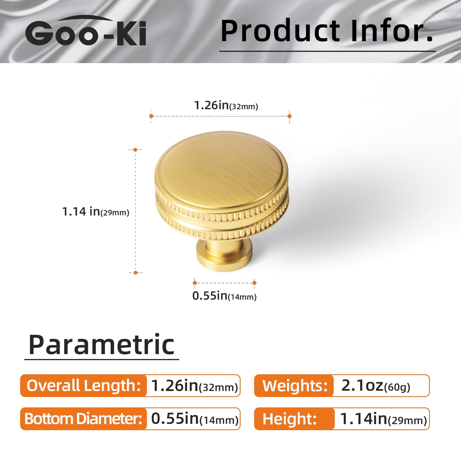 Goo-Ki 12 Pack Brushed Gold Cabinet Drawer Knobs, Cabinet Handles Zinc Alloy Hardware for Dresser,Wardrobe,Cupboard