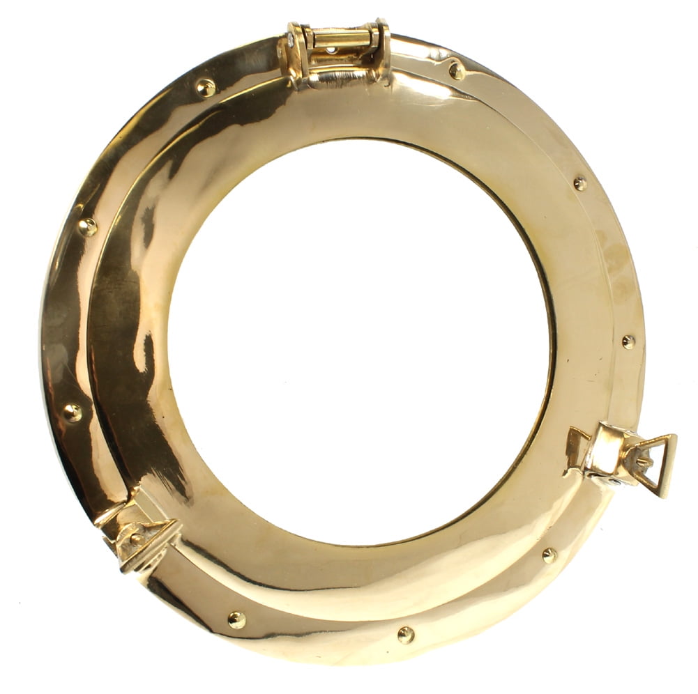 15" PORTHOLE MIRROR High Sheen Brass SHIP PORT HOLE