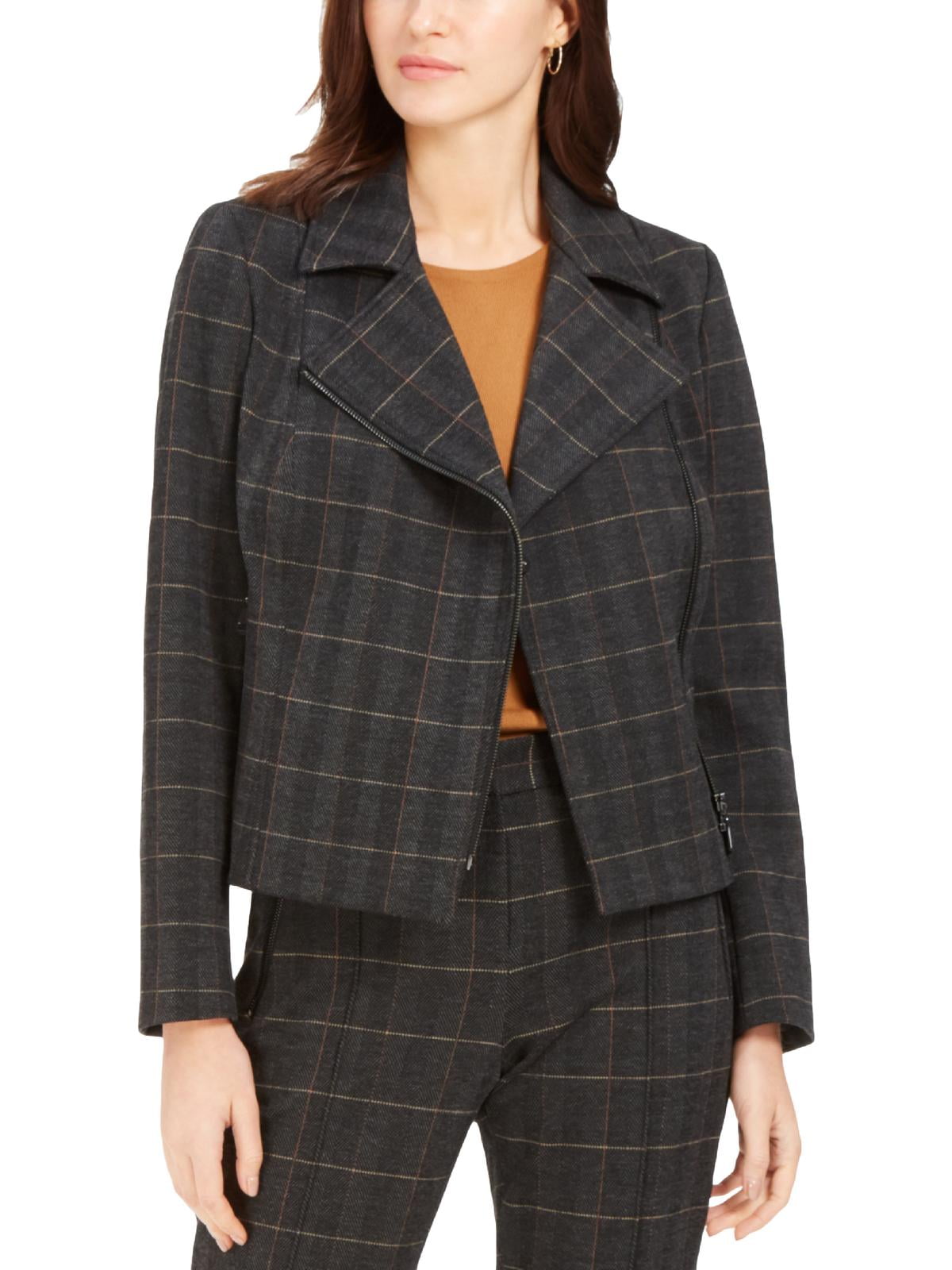 tahari plaid coat