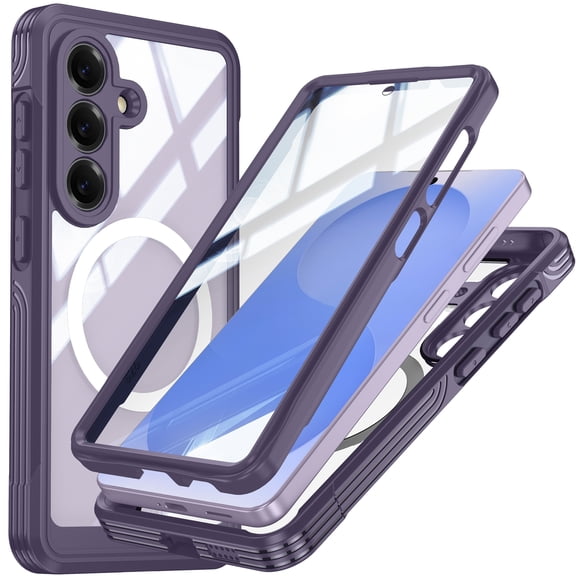 ShellTech Magnetic Full Body Protection Case for Samsung Galaxy A17 5G, Shockproof TPU PC Built-in Screen Protector Compatible with Mag Safe Case Clear Back Cover,