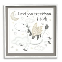 Stupell Industries Moon & Back Zebra Animals & Insects Painting White Framed Art Print Wall Art, 12 x 12