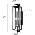 thumbnail image 5 of Millennium Lighting 280002-TBK Lamont 2 Light 24" Tall Outdoor Wall Sconce - Black, 5 of 7