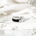 thumbnail image 4 of Rosec Jewels Promise Band Ring with Certified Moissanite and Black Enamel - 0.25 CT, 14K White Gold, US 11.00, 4 of 9
