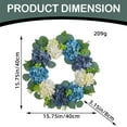 thumbnail image 3 of 1X Wreath - Hydrangea Wreath for Front Door Flower Wreaths Floral Large 16" Blue White Hanging Spring Summer Wreaths Farmhouse Wreath, 3 of 9