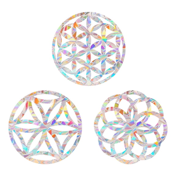 OIUR Rainbow Window Stickers PVC Suncatcher Prism Non-Adhesive Decals Waterproof Static Stickers for Home Glass Door Window Wall Decoration