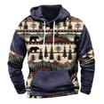 thumbnail image 2 of LEBONYARD Mens Tops Long Sleeve,Sales Hoodies for Men,Men's Retro Printed Top Long Sleeved Hooded Top Hooded Sweatshirt Navy M, 2 of 3