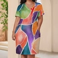 thumbnail image 4 of Abstract Colorful Painted Shapes Loose Pocket Dress Dresses Summer Summer Dresses for Women, 4 of 9