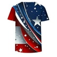 thumbnail image 5 of Cavosen Patriotic Clothes for Women Petite Red White and Blue Short Sleeve Crewneck T Shirts USA Star Striped Graphic Tops Lady XL Patriotic Casual T Shirts Independence Day Tunic Tees, 5 of 5