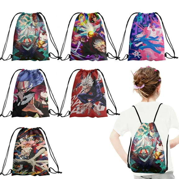 12 Pcs Dandadan Candy Drawstring Bag Drawstring Goodie Favor Bags for Boys and Girls Anime Birthday Party Decorations 27x34cm