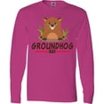 thumbnail image 3 of Inktastic Groundhog Day with Cute Groundhog Illustration Long Sleeve T-Shirt, 3 of 5