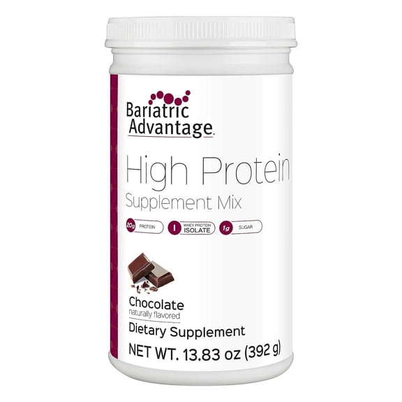 Bariatric Advantage High Protein Supplement Mix - Bariatric Protein Powder - 20 g Protein - For Pre- & Post-Bariatric Surgery Patients - With Iron, Calcium & More - 14 Servings - Chocolate