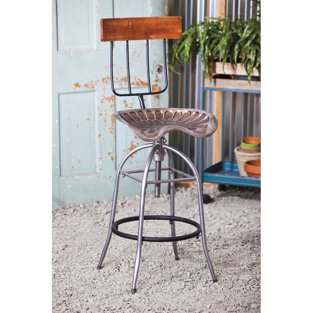 Cape Craftsmen Metal Pitchfork And Tractor Swivel Stool With Pine Cape Craftsmen Metal Pitchfork And Tractor Swivel Stool With Pine Com