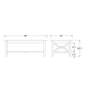 Abbington Teak Patio Coffee Table, Weathered Gray