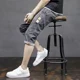 thumbnail image 5 of Pantalones vaqueros cortos para hombre, rectos, grises, con cordón, tendencia vaquera, 2024, oferta azul, moda coreana, botones, retro, Y2k, 5 of 5