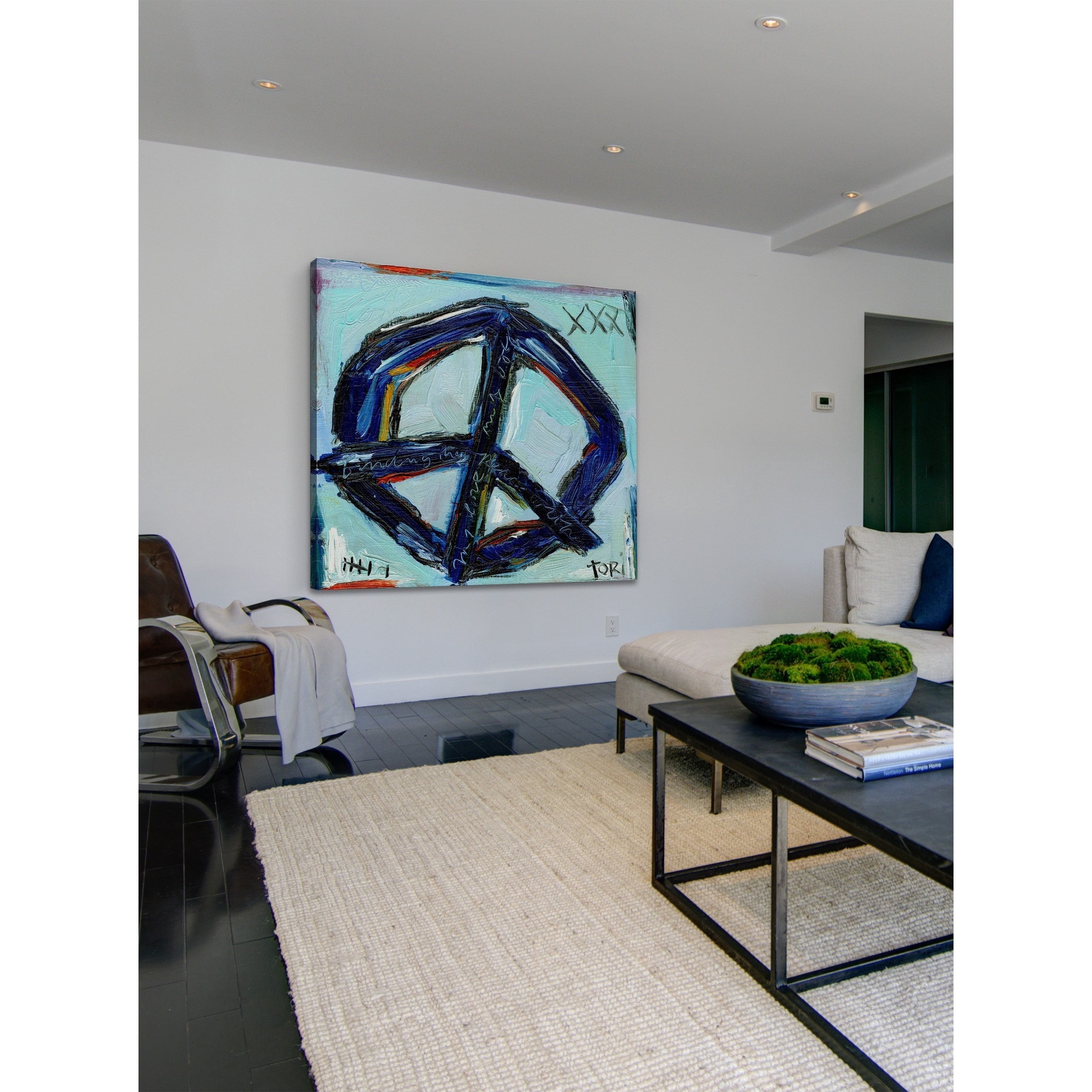Marmont Hill "Blue Peace" by Tori Campisi Painting Print on Canvas