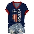 thumbnail image 3 of MEICHEN Women's 250Th Anniversary Print V Neck T Shirt 250Th Anniversary Tshirt Patriotic Tee, 3 of 7