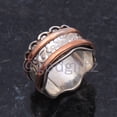 thumbnail image 4 of Fidget Spinner Ring, Two Copper Band Ring, Handmade Ring, Thumb Silver Ring, 925 Silver Ring, Valentine Day Gift Spinner Ring, Designer Ring, 4 of 4