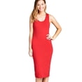 thumbnail image 3 of Womens Bodycon Fitted Solid Racerback Midi Dress, 3 of 3