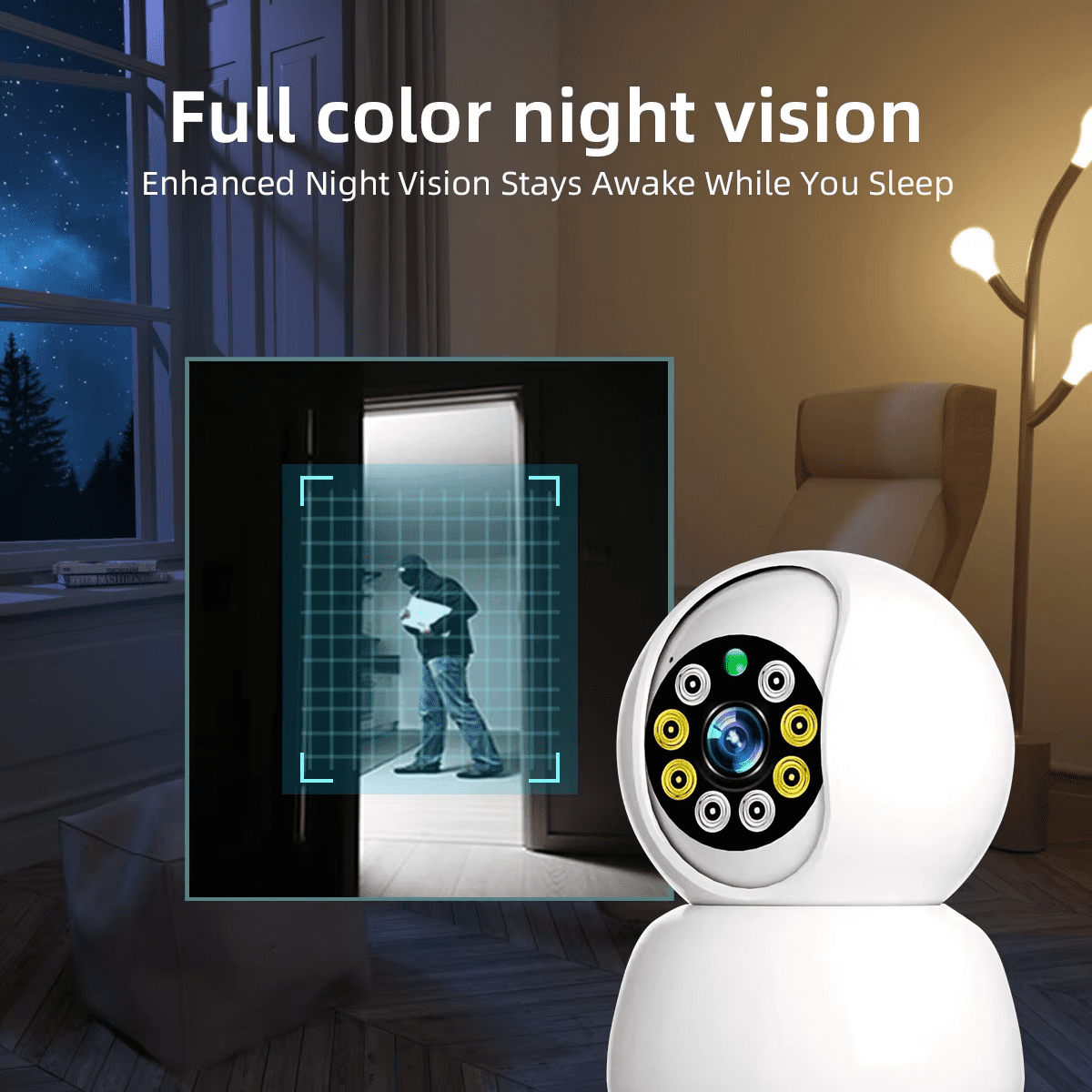 360 Degree Monitoring Camera 1080P TUYA Wireless WiFi Baby Monitor 3MP Rotation Smart Home Phone Remote Night Vision Indoor IP Surveillance AI Detect Automatic Tracking Security