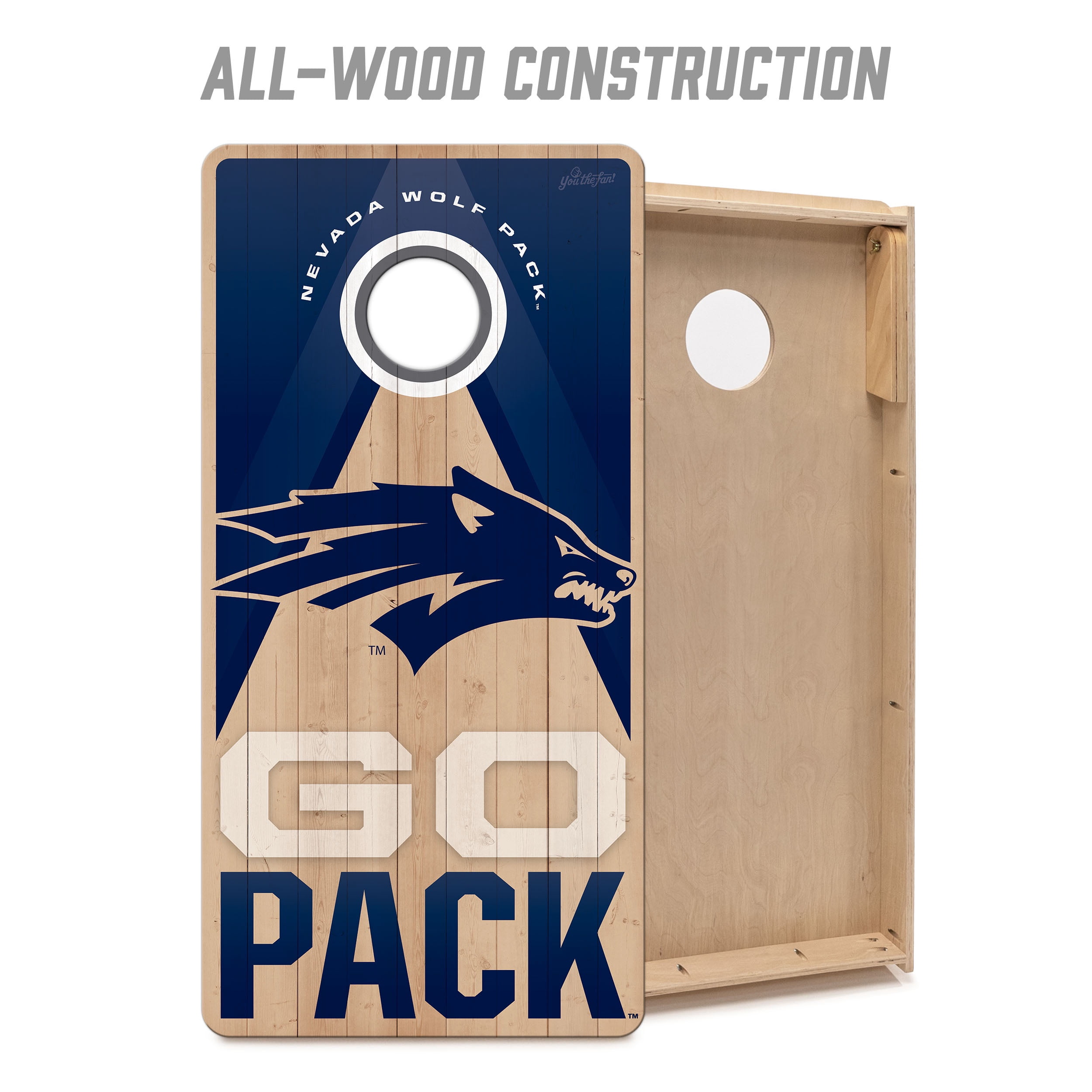 YouTheFan NCAA Nevada Wolf Pack 2X4 Slogan Series Cornhole NO BAGS