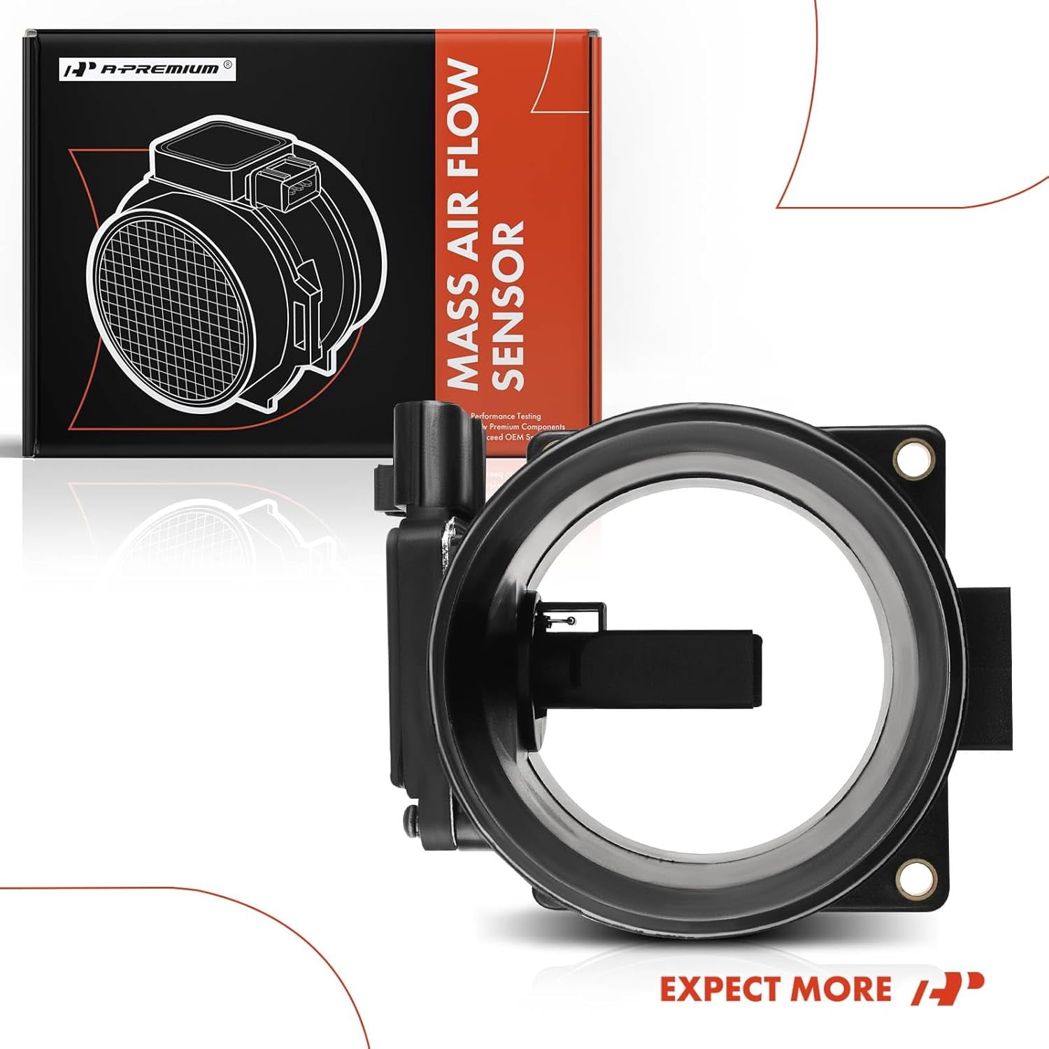 A-Premium Mass Air Flow Sensor Meter [6-Pins] Compatible with Ford F-250/350/450/550 Super Duty, E-150/250/350/450/550 Series Van, Explorer, Econoline, Excursion, Replace# AFH8006D, 7450019