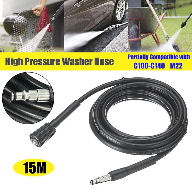 Graflsoa High-Pressure M22 Washer Hose 15m - Durable, Freeze & Heat Resistant, Compatible with Nilfisk C100-C140 Models