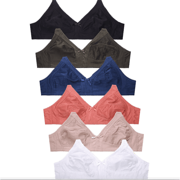 6 Pieces Wireless Lace Full Cup Mama No Padding Wire Free Mama Bra A/B/C/D 42D (1544wal)