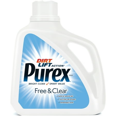 Purex Liquid Laundry Detergent, Free & Clear, 150 Fluid Ounces, 100 Loads